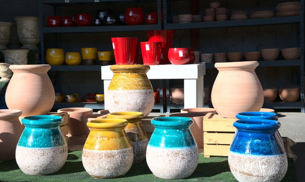 Handmade Clay Pots on Display - Jean-Paul Wettstein